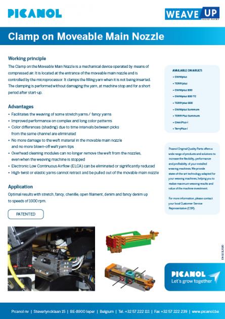 Clamp on Moveable Main Nozzle