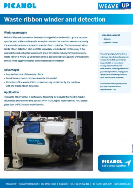 Waste ribbon winder and detection